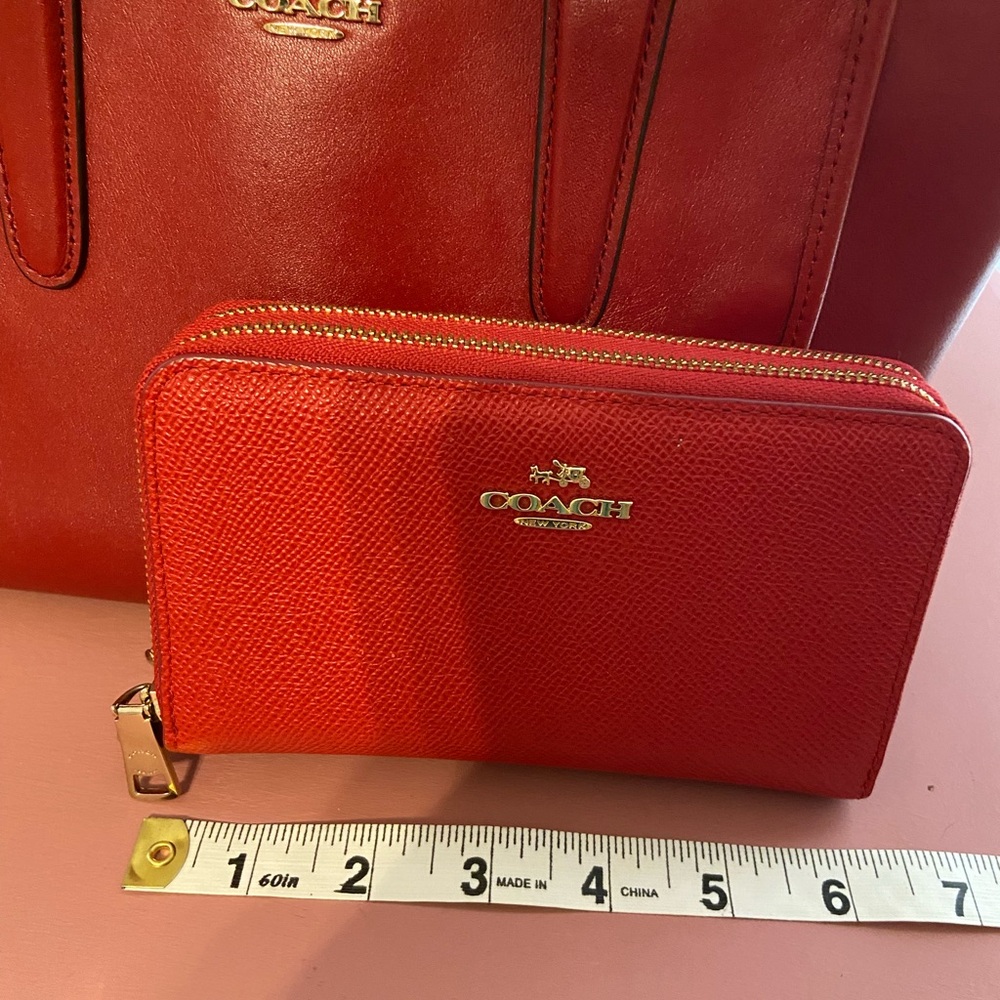 Coach double zip wallet